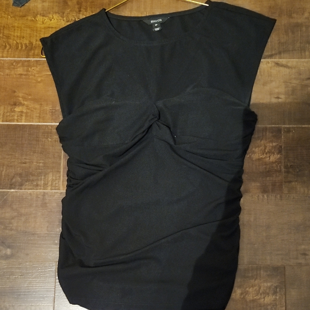 RW&CO Black Ruched Women's Blouse